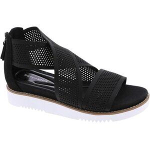 Easy Spirit Wander2 Mesh Crisscross Comfort Sandals Black Rear Zip Women’s 7.5M